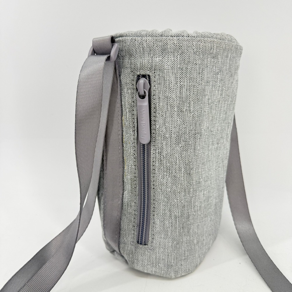 Vera Bradley Water Bottle Bag Pocket Gray ReActive Crossbody Sling Travel - Picture 2 of 13